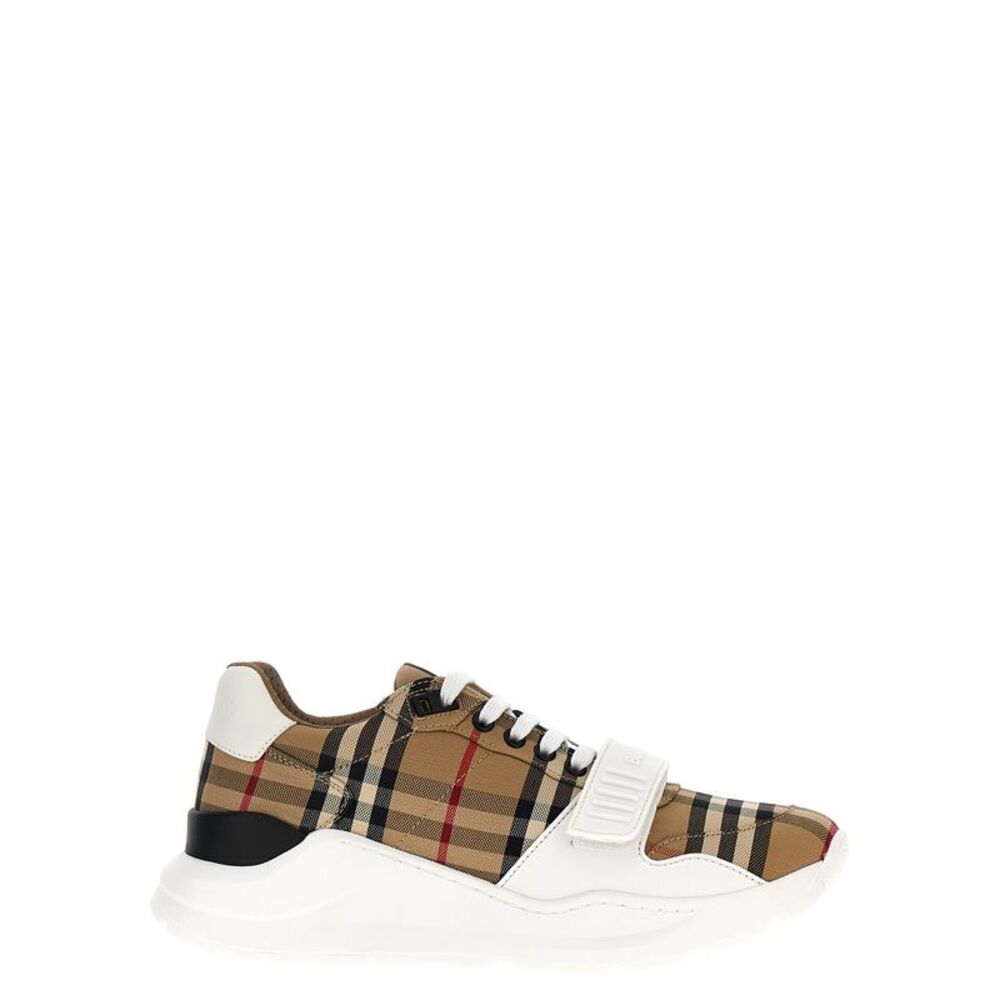 Burberry Beige Cotton Athletic Men's Sneakers
